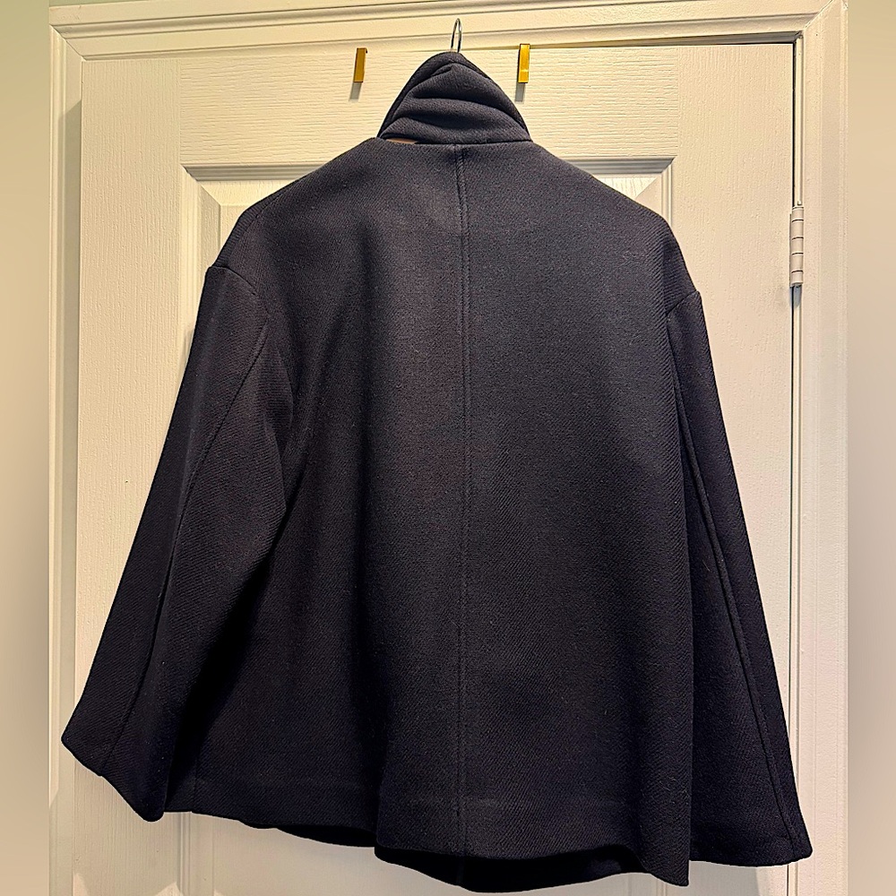 ZARA WOOL BLEND SCARF COAT In Navy - Picture 12 of 15